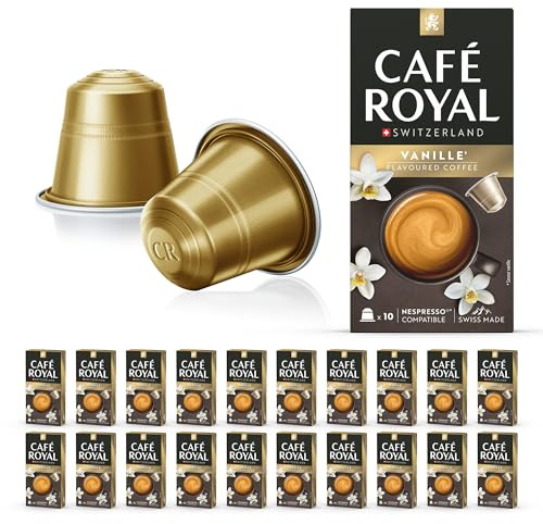 Café en Capsules Aluminium - Café Royal Pro | 20 x 10 soit 200 Dosettes - Compatibles avec les Machines à café Nespresso®* Alu à usage Domestique - SAVEUR VANILLE