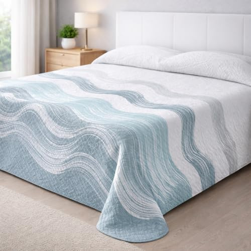 Degrees Home Paraiso – Colcha Boutí Fina para Todas Las Estaciones – Cubre Cama Multiusos Diseño Estampado Suave, Lavable y Ligero 100% Microfibra (230x260) – Ideal para Camas 90/105/135/150/180