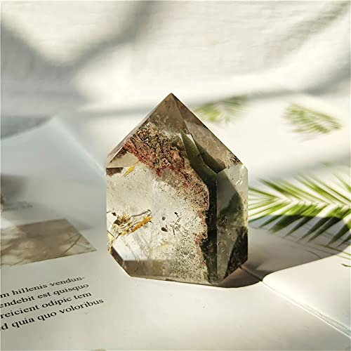 CZAOINCU Raumdekoration Natural Magic 1 Stück natürlicher geschnitzter Quarzturm Phantom Ghost Wand Point Kristallsteine ​​für Heimdekoration