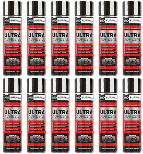 12 Cans Ultra Adhesive - High Temperature Multi-Purpose Contact Spray Adhesive 500ml
