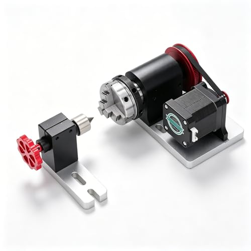 CNC Rotary Module Kit, CNC Rotary Axis 4th Axis, Belt Reduction Ratio: 4:1 Chuck Diameter 4mm-60mm Fourth Axis Rotary Axis to Auxiliary Engraving for TTC450 CNC Milling Machine