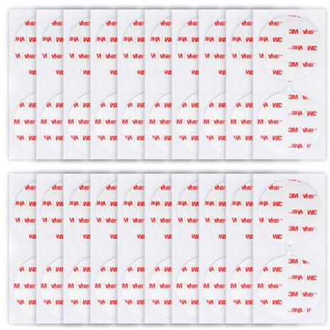 3M Pads Adesivi Biadesivi ad alta Resistenza Diametro 50MM 40 Pcs Bianco | Rotondo, Spessore 0,6 MM, Nastro in Schiuma di Montaggio Adesivo Forte, per Decorazioni Auto Casa Ufficio Loghi