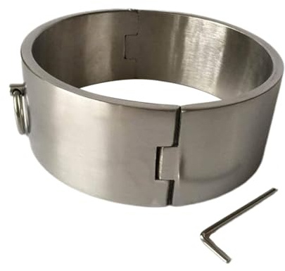 6 cm Hohe Schwere Edelstahl Halskragen Erotische Sklave Fesseln Keuschheit Sex Halsreif Halsfessel Halsbänder BDSM Fetisch Bondage Halsband O-Ring Sexspielzeug,Männer innen ø 13cm,Silber