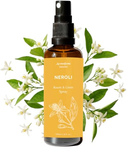 Neroli Room, Linen & Pillow Spray by Aromafume | 100ml / 3.38 fl oz | with Pure Neroli Essential Oil | Aromatherapy Spray for Upliftment, Positivity | Mist for Bedding, Fabrics | Air Freshener