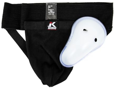 King Pro Boxing Tiefschutz G2 mit Cup Schwarz für Herren - Groin Guard Suspensorium mit Cup für Kampfsport Muay Thai Boxen Kickboxen (M)