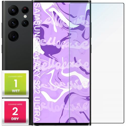 HELLO CASE Schutzglas für Samsung Galaxy S22 ULTRA – Gehärtetes Glas, 9H Härte, Ultra Klar, Anti-Kratzer, Einfache Anbringung