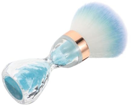LALADEFIEE Nail Cleaning Brush Dust Collector Powder Brush with Handle Grip Soft Bristles Blue for Manicure Nail Art Finger Dust Removal Tools