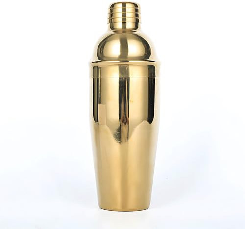 Set di shaker da cocktail in acciaio inox color oro, 750 ml, per bar e feste in casa, accessori per barba