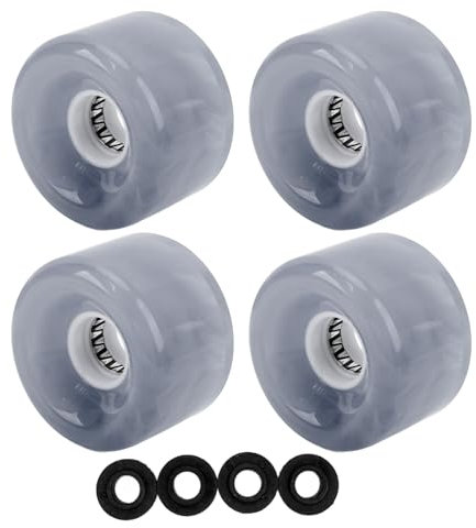 Culnflun Skateboard Rad Set Ersatz 78A Härte PU Translucent Blinking Longboard Skateboard Wheel Roller für Cruiser Longboarding (Grau)