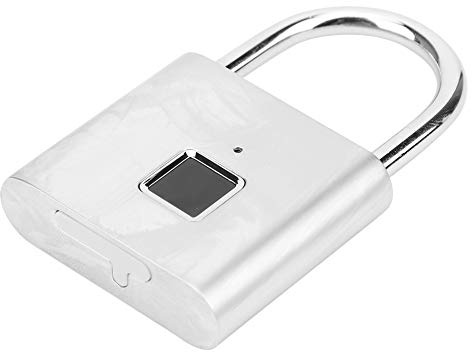 Fingerabdruck Vorhängeschloss USB Wiederaufladbare Sicherheits -LED -LED -Schloss für Rucksackgepäck Schränke (SILVER)