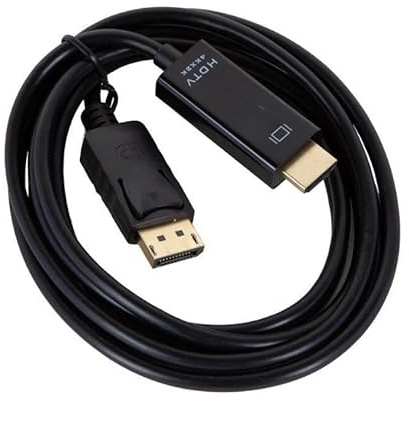 Glowster Cable DisplayPort a HDMI 4K, 2 metros, alta definición, conexión dual, ideal para transmitir vídeo y audio entre dispositivos.