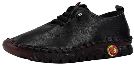 Womens Leather Extra Wide Eee Fit Slip On Loafers Shoes Ladies Lightweight Breathable Slip-On Running Trainers Casual Work Office Comfort Shoes Jogging Outdoor Sneakers Athletic Jogging Sneaker Black