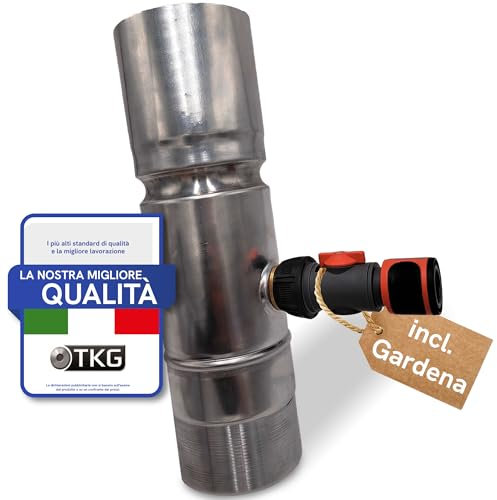 Raccolta di pioggia per tubi di scarico 76 mm con attacco per tubo flessibile - Raccolta acqua piovana in zinco per tubo di scarico DN87 e attacco acqua - borseggiatore per serbatoio di pioggia