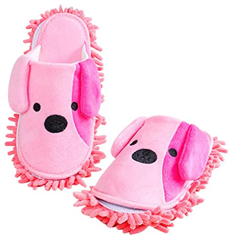 KOMBIUDA 2 Pares Zapatillas para Fregar el Suelo Zapatillas mopa Desmontables Pantuflas de fregona Desmontables Lavables Piso Limpieza Pantuflas limpiadoras mopa Cubre