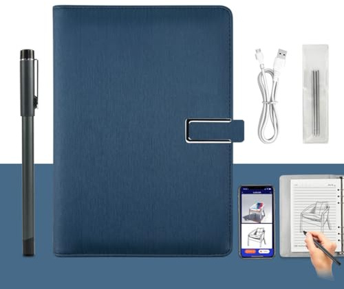 Digital Notebook Drawing with Smart Pen, Real-time Sync for Digitizing, Smart Writing Set,Store Handwritten Notes Digitally, Paper Tablet Pad for Note-taking, Digital Art and Meeting,BLUE