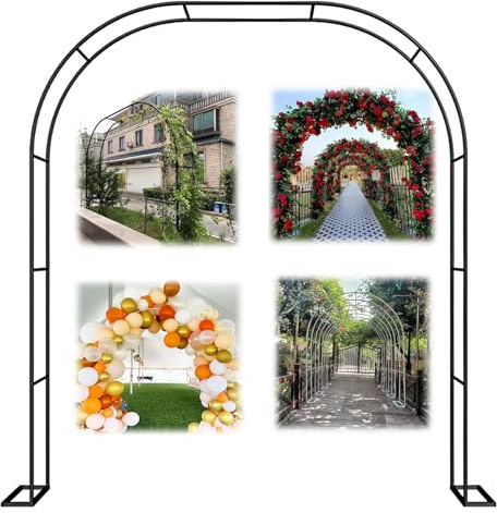 Gartenpergola aus Eisen für Kletterpflanzen und Blumen - Gartenlaube für Terrassen, Blumenbeete und Rasenflächen