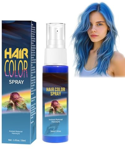 Washable Temporary Hair Color Spray,Temporary Vibrant Colored Hair Dye for Adults, Instant Styling Cosplay, Parties & Prom Easy Wash-Out, For Halloween, Costume, Party Makeup (Blue)