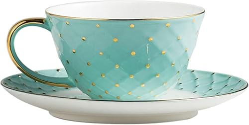 Tazzine da caffè Espresso in Porcellana Bone China - Tazze e piattini da 6,1 Once Tazze da Cappuccino in Porcellana per caffè Latte, tè e Moka (1)