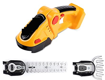 Decespugliatore a Batteria, Tagliasiepi elettrico 2 in 1 Cordless Portatile ad alta potenza Rasaerba for uso domestico Potatore ricaricabile Diserbo Attrezzi da giardino(Yellow-NO Battery)