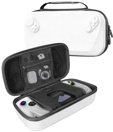 Custodia da trasporto per ROG Xbox Ally/per console di gioco portatile ROG Xbox Ally X, borsa da viaggio organizer portatile EVA antiurto copertura protettiva accessori per console di gioco (bianco)