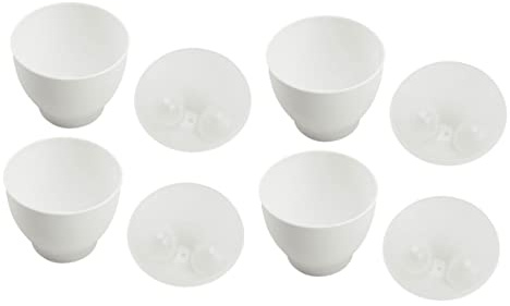 VICASKY 4 Pezzi Bicchieri per Uova al Vapore in Microonde in PP Sicuro Cuociuova Senza Olio per Colazione Salutare e Veloce Strumento Cucina Pratico e Resistente
