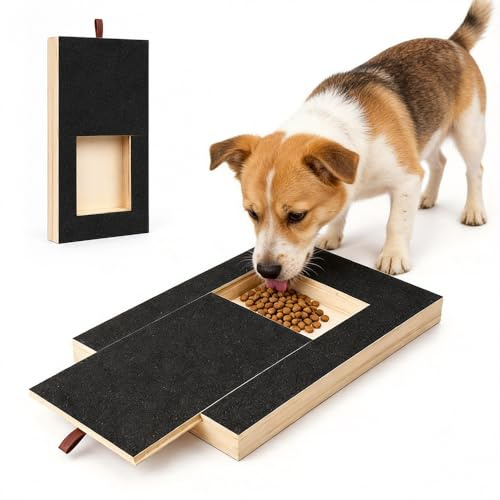 XPJBKC Planche à Gratter pour Chiens avec Boîte à Friandises, 35 x 25 x 3 cm Griffoir pour Chien, Tampon à Gratter pour Ongles, Planche à Ongles sans Stress, Ponceuse à Griffes Alternative