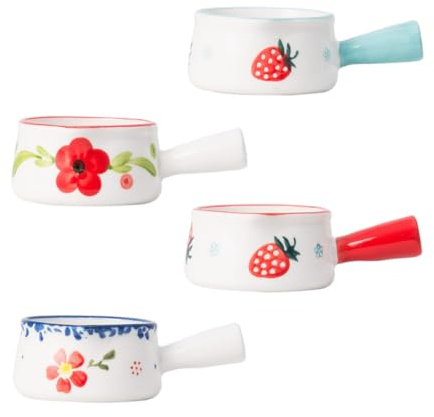MAGICLULU Set 4 Pezzi Piccoli Bricchi per Latte in Ceramica Colorata, Multiuso e Facili da Pulire, per Case e Ristoranti