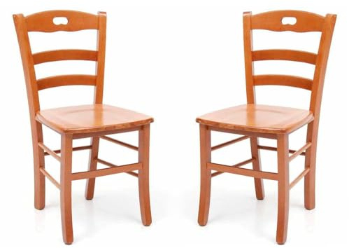 LIBEROSHOPPING.eu - LA TUA CASA IN UN CLICK Juego de 2 sillas Loire con Asiento de Madera Cerezo