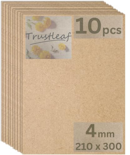 Trustleaf 4mm Sheets of MEDITE Premier MDF 210mm x 300mm, A4 Approx. Pack of 10