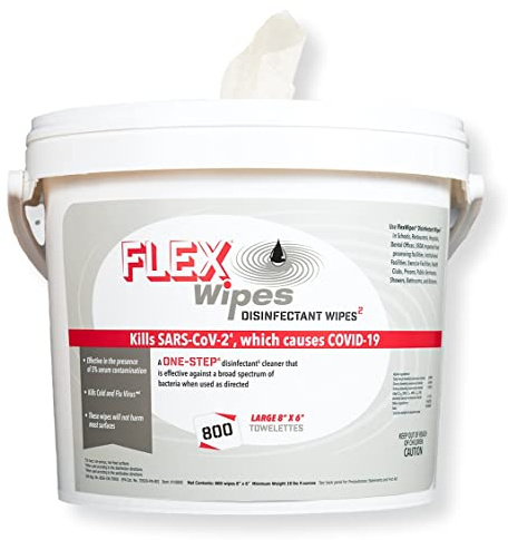 Flex Wipes 10800 Disinfectant Wipes Starter Kit, 8 x 6 Wipe in Rolls of 800 with 2 Dispensing Buckets