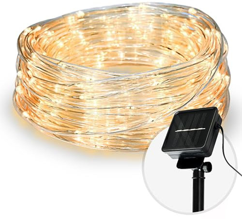 Cobus CozyHome Tubo LED de luces decorativas - 200 LED & 8 modos & temporizador | Solar 12 m I Fairy lights decoracion Luz led hadas Luzes I Luces led pequeñas Guirnalda luces Tira led solar exterior