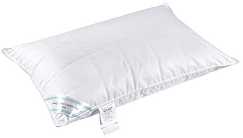 Cuscino in piuma d'oca naturale e piuma (50% piumino) lussuoso cuscino per dormire con doppio strato di piuma cuscino di supporto a media densità e morbida facile da pulire (1 pezzo 483 x 737 cm)