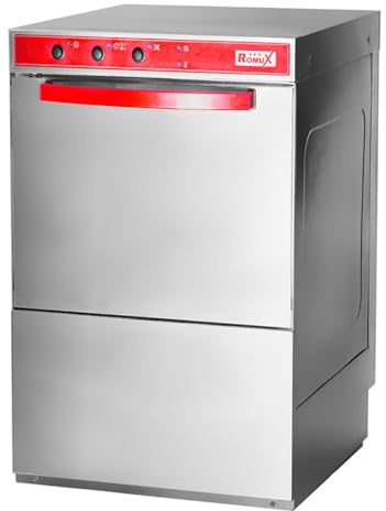 Romux® Lave-verres Professionnel 40x40 cm avec pompe de rinçage et détergent | Lave verre professionnel Bar lavage ultra rapide 2 minutes | Lave verre Industriel | Compact pour bars et restaurants