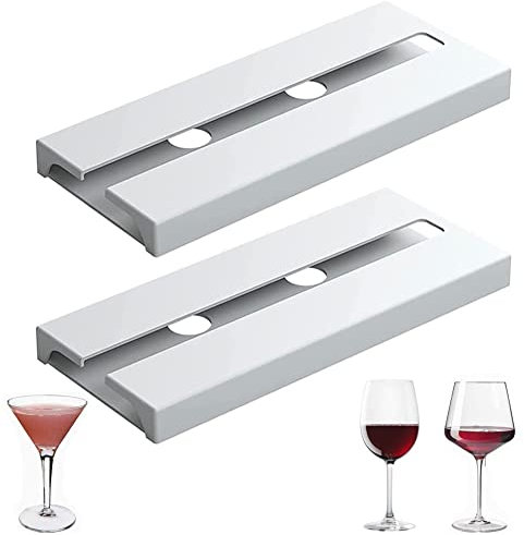 TTBDDM 2 Pezzi Porta Bicchiere da Vino Sospeso, Portabicchieri Sospeso, Vino Bicchiere Rack, Portabicchieri Appendere, Rack per Calici, per Casa, Bar, Cucina, Ristorante (Nero) (Bianco)