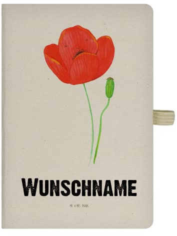 Mr. & Mrs. Panda Personalisiertes Buch Blume Mohnblume - Personalisierte Geschenke, Religion, Notizbuch, personalisiert, mit Namen, Garten, Glaube, Mohn, Motivation, personalisierbar, Respekt