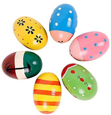 Eier Maracas, Musical Egg Shaker, Musikalische Ei Maracas, Eier Shaker, Percussion Musikintrument, Musikeier, Schütteleier, für Gesangsbegleitung, Aktivierung der Atmosphäre , 6 Stück, Zufälliger Stil