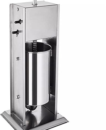 THREMA Manueller Wurstfüller, Vertikaler Fleischfüller Mit Zwei Geschwindigkeiten, Edelstahl, 3 L / 7 Lbs Wurstfüller, Enthält 3 Größen Von Füllrohren, Für Zuhause Und Gewerbe