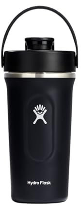 Hydro Flask - Insulated Shaker Bottle 710 ml (24 oz) for Protein Shakes and Supplements - Leakproof Chug Spout - Black