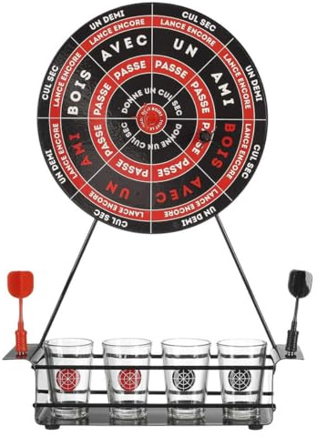 Dart drickspel med 4 glas