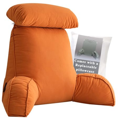 SOSTAG Bettkissen Rückenlehne | Rückenkissen Bett mit einem Ersatzbezug | Bücherkissen Lesekissen für Bett Rückenstütze Bett zum Lesen Fernsehen | Bettruhekissen/Rückenlehnenkissen 75 x 40 x 50 cm