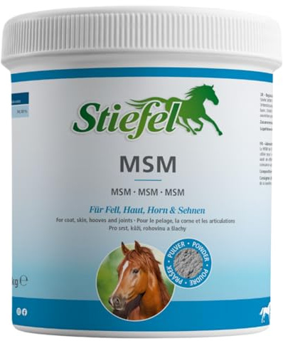RL24 Stiefel - MSM Pulver für Pferde – 1 x 1000 g Tüte | Nahrungsergänzungsmittel für Fell, Haut, Horn & Gelenke – Ergänzungsfuttermittel aus organischem Schwefel