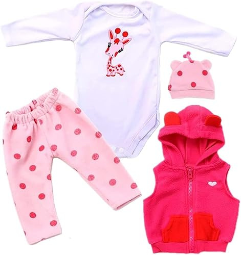 Scnbom bambole reborn vestiti per 45-60cm silicone bambola femmina vere toddler originali bambolotti maschio parti (﻿rosso cervo 5pcs Set)