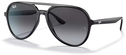 Ray-Ban RB4376 601/8G 57MM Black/Plastic Lens Grey Gradient Aviator Sunglasses for Men for Women +Bundle with Accessory Eyewear Kit