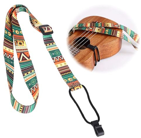 MWUMRCM Gurt ethnische Gitarrengurt, verstellbar mit Band zum Anklipsen 59cm-140cm, Baumwollband für Akustik/Elektrin/BassGitarre verstellbare Länge