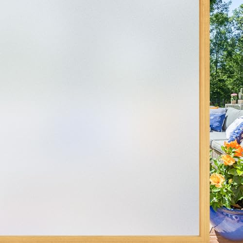 Windimiley Fensterfolie Blickdicht 115 x 200 cm - Selbsthaftend ohne Kleber mit 99% UV-Schutz, blickdichter Sichtschutz für Badezimmer, Büro und Wohnzimmer, wiederverwendbar und rückstandsfrei
