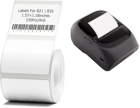 Ruban adhésif pour étiqueteuse B21/B3S, 40 x 30 mm, 1 Rouleau de 230 Étiquettes, Technologie d'Impression par Transfert Thermique, Résistant à l'Eau et à l'Huile, (L'inconfort B1 T50M)