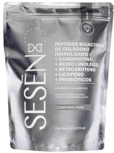Sesen Péptidos de Colágeno Hidrolizado en Polvo 500g, Colágeno Tipo 1, 2 y 3 Bioactivo para Articulaciones, Pelo y Piel, Collagen Peptides Powder, Doble Hidrólisis para Mejor Absorción