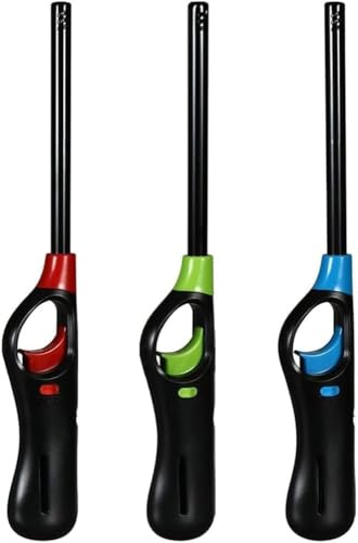 Dezpo Lighters & Fire Starters (Pack Of 3) - BBQ Lighter for Outdoor Camping - Refillable Safety Gas Lighter for Homes, Kitchens, Outdoors - Fire Lighter Accessories