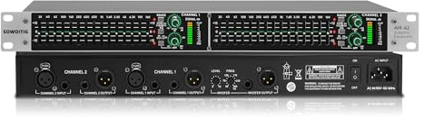 SOWOITIG Stereo Grafik-Equalizer mit 15-Band-EQ für Heimaudio-System, Rackmount Dual-Channel DJ-Equalizer mit Subwoofer-Ausgang und Rauschunterdrückung