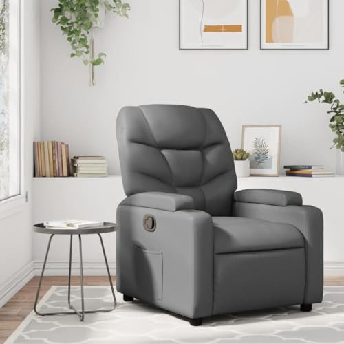 Xichuzi Relaxsessel Grau Kunstleder, Fernsehsessel, Kinosessel, Lesesessel, Tv Sessel, Ohrensessel, Armsessel, Seselstuhl Wohnzimmer - 372468